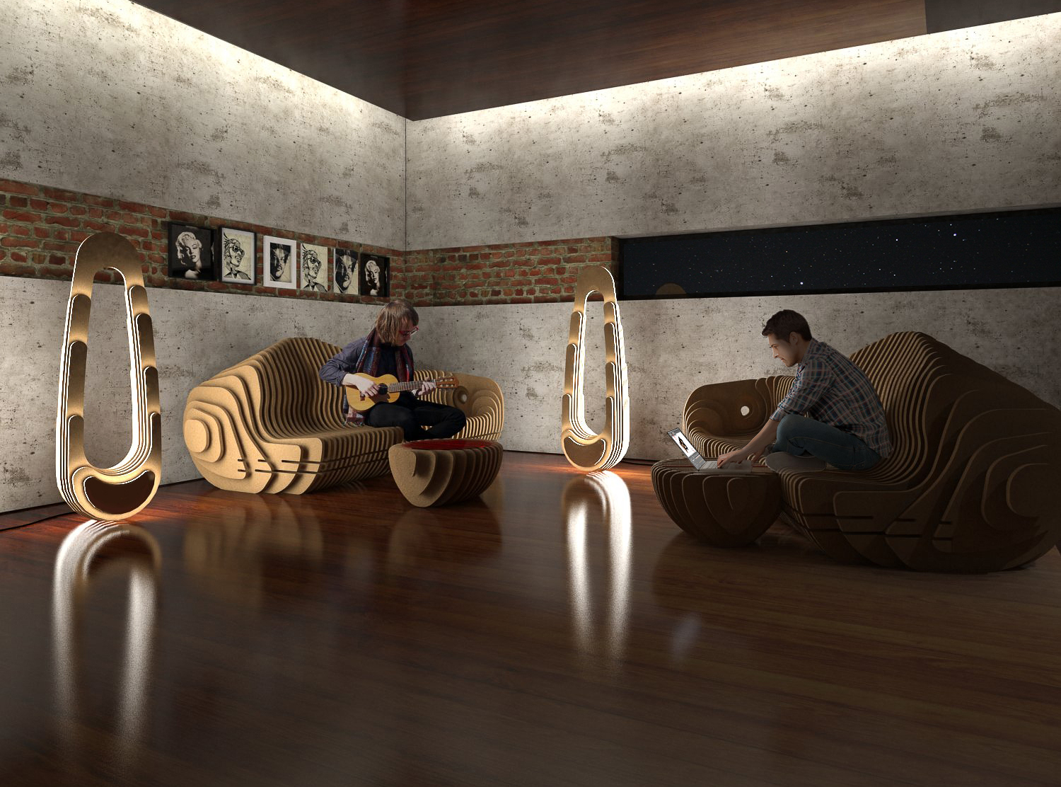 Parametric Furniture - Vizualizare 3D produs de design industrial